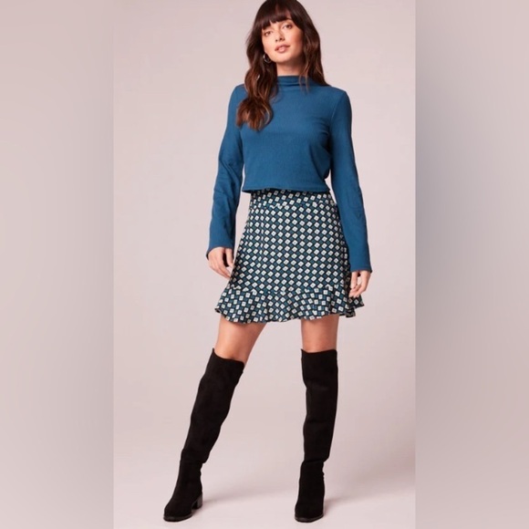 NWT Band of the Free Gypsy 70’s Retro Disco Teal Diamond Mini Skirt Size XS - Picture 3 of 13